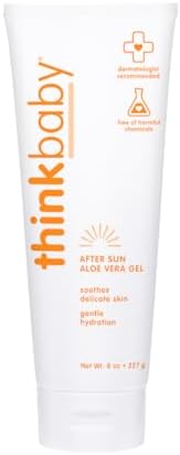 Thinkbaby Aloe Vera Gel After Sun Relief Lotion, 8 Fl Oz – EWG Verified Natural After Sun Skincare for Face & Body - Hydrating, Soothing & Moisturizing Sunburn Solution for Babies & Toddlers