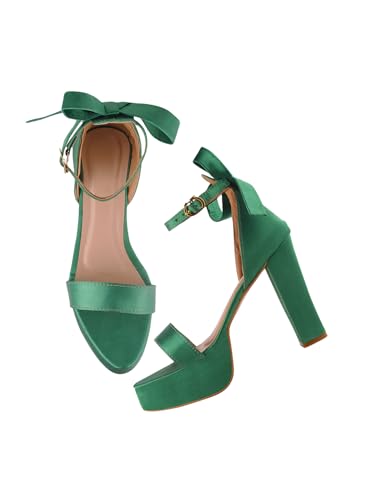 Image of SilverArrow womens Knotco Fashion Sandals|Block Heel Sandals With AnkLe Buckle Strap|Fusion Wear