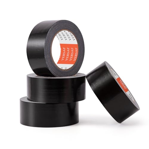 Image of VERSAF 4 Pack Heavy Duty Duct Tape - 35 Yards x 2 Inches, Hand Tearable, Strong Industrial Duct Tape Bulk, No Residue, Waterproof for B2B, Home Use, DIY Projects, and Repairs (Black)