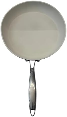 UCC LIFE Nonstick Frying Pan Skillet, wok pan, Stainless Steel Handle, PFOA Free Compatible with All kitchen Stovetops (12 Inch White) 12"