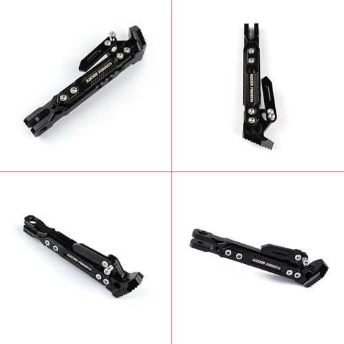 Image of Universal Motorcycle Kickstand Height Adjustable CNC Aluminum Alloy Side Stand for Electric Scooter Motorbike Mini Pit Dirt Bike Black