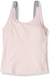 Satva Premium Organic Cotton Open Back Tank Top Camisole with Built in Shelf Bra for Yoga Workout Running Sports Training Cycling Karana Fitted Cami, Pink, Small