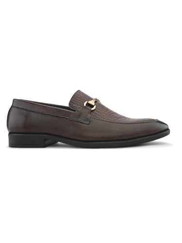 Image of San Frissco Men's Loafers Horsebit Shoes for Men | Buckle Slip-On Textured Moccasins for Office & Formal Wear with Soft Cushioned Insole Stylish, Comfortable & Durable Footwear