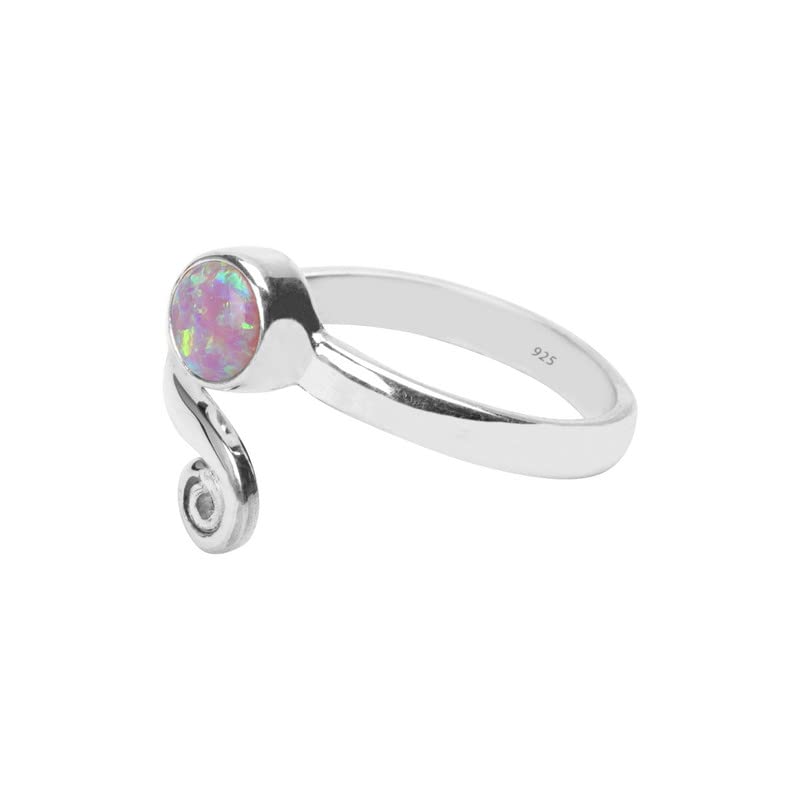 Light Pink Opal Toe ring midi ring 925 Solid Sterling Silver Girl Women Body Jewellery Lab Opal Adjustable Stone Toe Rings