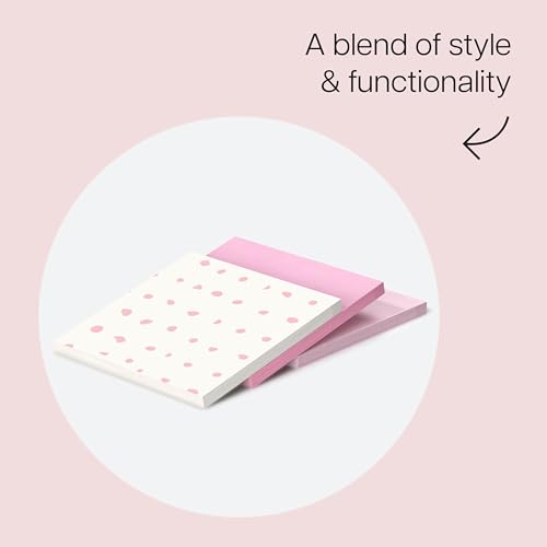 Post-it Polished Patterns, 3 x 3 in, 3 Sticky Notes Pads | Bubble Blush Design Featuring 1 Dot Pattern, 1 Positively Pink, and 1 Pink Salt Sticky Note Pad, 45 Sheets per Pad - image 5