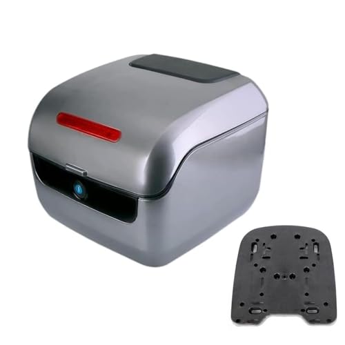 ユニバーサルトップケースモーターサイクル、スクータートップボックス、ヘルメットラゲッジストレージトップケース、ソフトバックレストトップケース付き、バイク リアボックス 取り付け部品付き着脱可能式 大容量 原付 スクーター フルフェイス収納可能 ヘルメット入