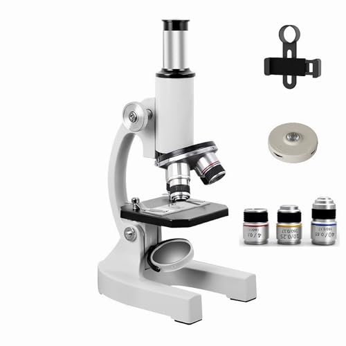 Microscope Biologique 200-4000x - Avec Lampe LED, Clip Smartphone Et Boîte Spécimens