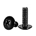 Mellewell M8-1.25 x 25mm Truss Head Machine Screws, Full Thread, 18-8 Stainless Steel, Black Finish, Quantity 20