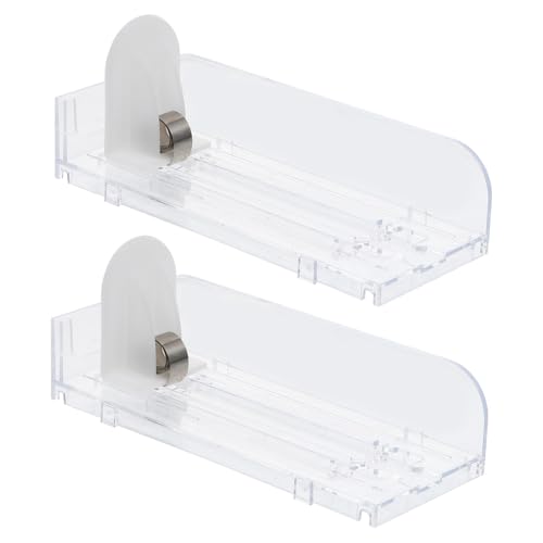 Baluue 2pcs Transparent Automatic Display Racks for Shops Show Holders Push Mechanism Easy to Use and Clean Showcases