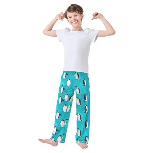 Ice Penguin Boys Long Pants Soft Trousers Elastic Waist Kids Lounge Bottoms with Pockets S-XL2