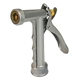 Chapin 4603: Cast Metal Garden Hose Spray Nozzle with Rear Trigger Grip, Threaded Connection Fits Standard Garden Hose, for Gardening, Landscaping, Watering and Outdoor Jobs, Silver