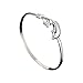 Fashion 925 Sterling Silver Dolphin Flower Bell Heart Round Adjustable Bangles Party New Pretty Jewelry Accessories