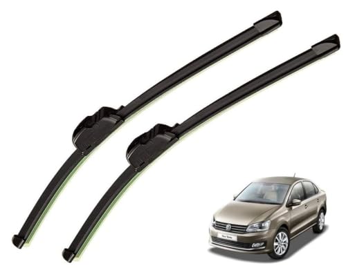 Image of Audio WHeels Perfect Fitting Frameless Windshield 100% Scratch Proof Cleaning Water Repellant Silicon Car Wiper Blades For Equipment Replacement, Set of 2 (D-24 inch & P-16 inch)