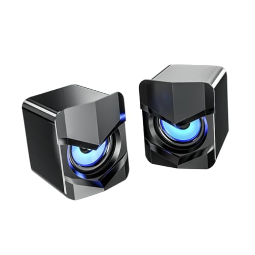 SHINEOFI 2 Pezzi Altoparlanti Desktop USB Compatti Audio Multimediale con Controllo Volume Atmosferica Colorata Suono per Computer e Laptop