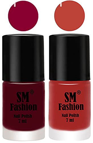 Image of Long Lasting Nail Polish | Nail Paint Combo 7 ml Each) - Set of 2 Boysenberry-Dark Nude