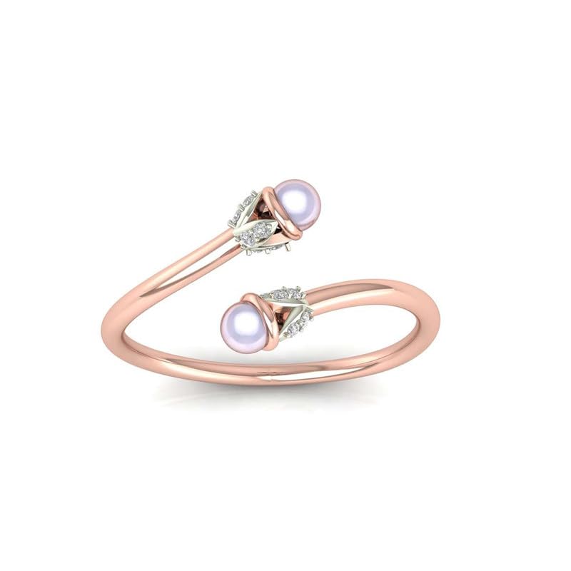 Image of DISHIS 14K /18K Rose Gold Diamond Ring for Women
