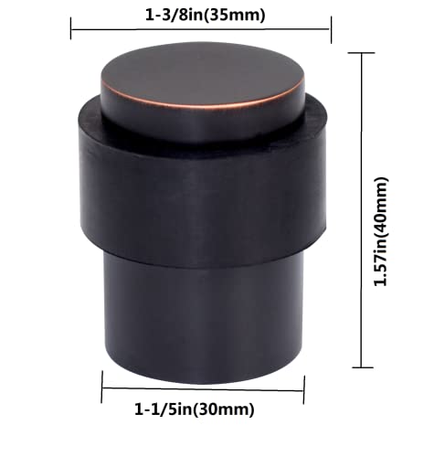 4 Pack Floor Door Stopper, Oil-Rubbed Bronze Door Stop Modern Door Stoppers Wall Protector Commercial Door Bumper Cylindrical Floor Mount Door Stops For Bottom Of Door (4, Oil-Rubbed Bronze) #TOP1