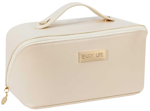 DSDCDJ Waterproof Leather Travel Makeup Bag