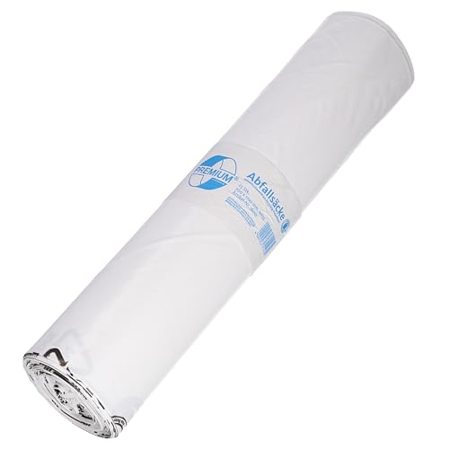 Deiss Premium 16001 - Bolsas de basura (700 x 1100 mm, tipo 60, 25 por rollo), color blanco