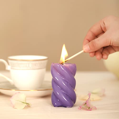 Moule à bougie torsadée géométrique en silicone Nicole pour déco