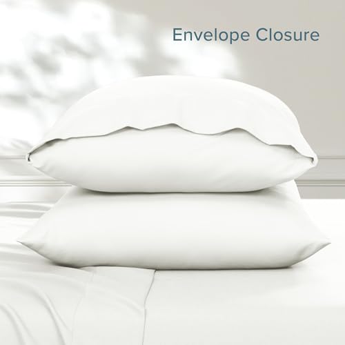Image of Bare Home Microfiber Pillow Cases - Standard Size Set of 2 - Cooling Pillowcases - Double Brushed - Easy Care - Envelope Closure (Standard Pillowcase Set of 2, Cream)