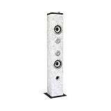 Metronic 477491 Torre de Sonido Bluetooth Simpsons 160 W, Toma para Tarjeta SD, Toma USB, 2 tweeters, 2 boomers, Toma Jack 3.5mm, Mando a Distancia, Blanca