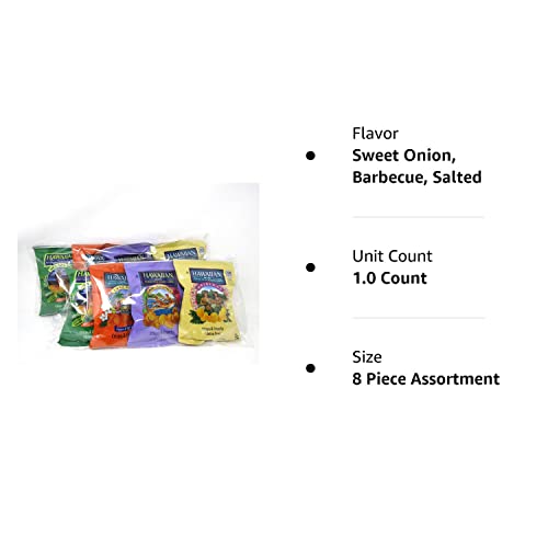Hawaiian Brand Assorted Kettle Style Potato Chips Bundle: Sweet Maui Onion, Luau Bbq, Hulapeño, & Original (8 Pack) #TOP7