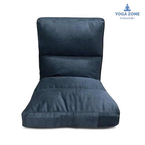Kawachi Reclining Cushion Floor Chair for Living Room, Meditation Chair, Adjustable Back Rest with 5 Position Lock-in, Back Support, Maintain Posture While Sitting on Floor for Yoga/Pooja (Dark Grey) - Image 7
