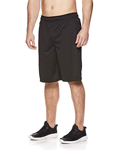 Reebok Men's Mesh Basketball & Running Shorts, Large, Black