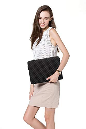 Mosiso Laptop Sleeve Compatible With Macbook Air/Pro, 13-13.3 Inch Notebook, Compatible With Macbook Pro 14 Inch 2023-2021 A2779 M2 A2442 M1, Diamond Foam Neoprene Bag With Small Case, Black #TOP4