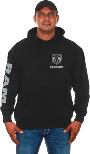 JH DESIGN GROUP Mens Dodge Ram Classic Black Pullover Hoodie Sweatshirt (as1 alpha m regular regular Black)