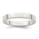 Forever Flawless Jewelry 3mm Sterling Silver High Polish Finish Flat Pipe Cut Wedding Band - Size 5