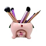 Youfui Adorable Succulent Planter Pig Flower Pot with Drainage Hole - Pencil Brush Holder - Cute Resin Decorative Garden Planter for Indoor Plants, Home Decor Gift
