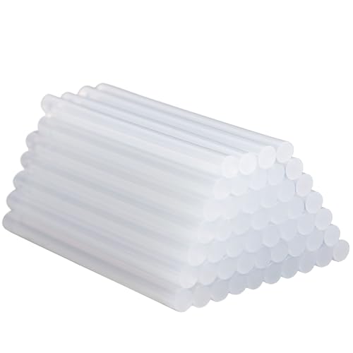 H&S 50 Stück Heißklebesticks 7mm - 50x Heißklebestift - Heissklebepistole Klebesticks - EVA Harz Heißkleber Sticks - Heißklebepistole Sticks - Heißklebestifte 7mm x 100mm