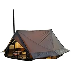 Dandelion Shell 4 Season Camping Hot Tent with Stove Jack for 1-6 Person | Windproof, Waterproof Hot Tent with Stove Jack and Snow Skirt for Camping, Hiking, Backpacking and Outdoor Adventures