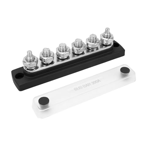 Bloc de distribution électrique 300A Qianly avec bornier à 6 bornes noir pour camping-car