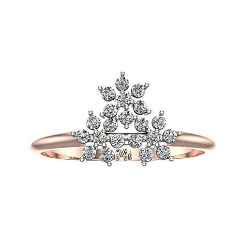 Image of DISHIS 14K(585) /18K(750) Rose Gold Diamond BIS Hallmarked Ring for Women