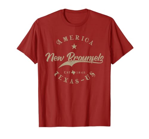 New Braunfels TX | Texas T-Shirt, Men, Cranberry Red, 3X-Large