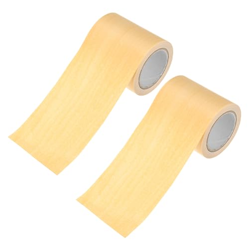 M METERXITY 2 Rotoli Nastro Riparazione Legno Effetto Legno, 2.24 Pollici x 15 Piedi Tessuto Autoadesivo Realistico Carta Contatto per Mobili/Pavimenti/Casa [Giallo]