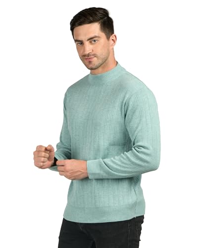 Image of Men Woolen Round Neck Solid Striped Design Pullover Heavy Rainbow Fabric Winter Wear Pure Wool Cardigan for Men Fully Warm Pullover Free Sizes