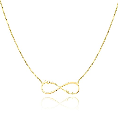 MARLION JEWELS Collar de Acero Inoxidable 316L para Regalar a tu Abuela. Colgante de Acero Quirúrgico con Baño en Plata u Oro 18K. Perfecto Regalo de Cumpleaños. Joyas para mujer. (Baño en oro)
