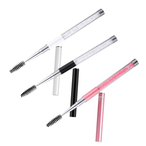 NOLITOY Portable Eyelash Tube Makeup Brush Wands for Eyebrows Lashes 3pcs Look