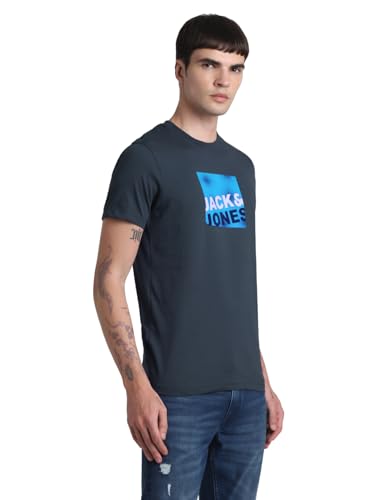 Image of JACK & JONES Men's Cotton Solid Slim Fit T-Shirt