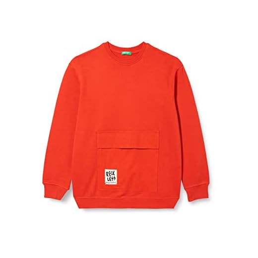 United Colors of Benetton Camiseta G/C M/L 3J74C106M Sudadera DE Cuello Redondo DE Manga Larga, Rojo Oscuro 29L, 150 para Niños