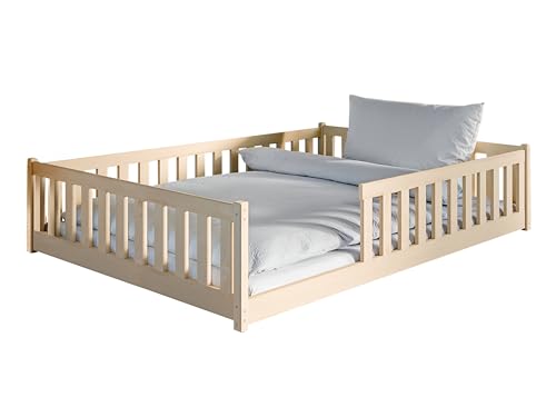 Kids Collective Cama Infantil De Suelo De 140 X 200 Cm Con Protección Anticaídas Y Somier Montessori, Cuna Infantil, Cama Juvenil, Cama Individual Natural Kids Collective Cama Infantil De Suelo De 140 X 200 Cm Con Protección Anticaídas Y Somier Montessori, Cuna Infantil, Cama Juvenil, Cama Individual Natural