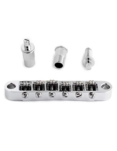 Holmer Tune-O-Matic Style Guitar Bridge Roller Saddles 6 String Chrome Plated Compatible With Lp Les Paul Sg Style Electric Guitar Parts Replacement. #TOP6