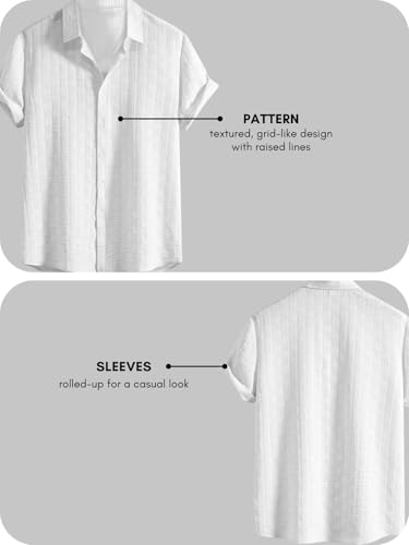 Image of Leriya Fashion Men's Formal Button Down Shirt - Slim Fit Office Wear Shirt for Men | Textured Short Sleeve Polycotton | Business & Meeting Ready (Available in Plus Size)