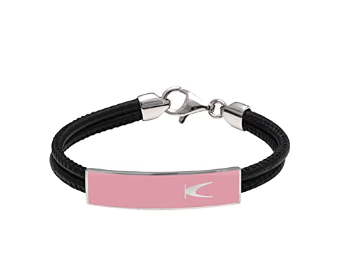 Bracelet sport Match B K JEWELS en argent et silicone rose pour couple