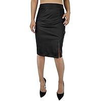 JOPHY & CO. Falda tubo mujer de piel sintética con hueca, Midi o Larga (cód. 64861 & 65353), Negro (Cod. 64861), XL