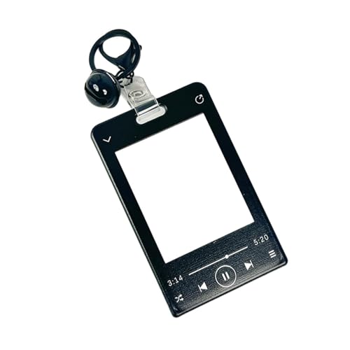 Card Holder, Music Player Theme Card Protector with Pendant Keychain